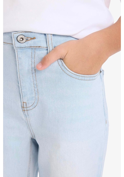 Defacto Erkek Çocuk Straight Fit Düz Paça Jean Pantolon F8501a826smnm63 Mavi-nm63