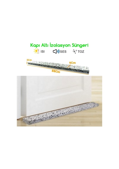 2 Adet Birden Kapı Altı İzolasyon Süngeri Kapı Altı Eşik Süngeri Rüzgar Önleyici Sünger 1