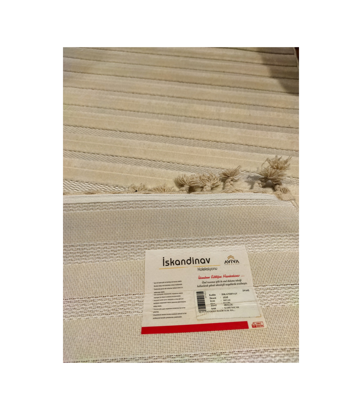 İskandinav 1535 Beyaz Halı