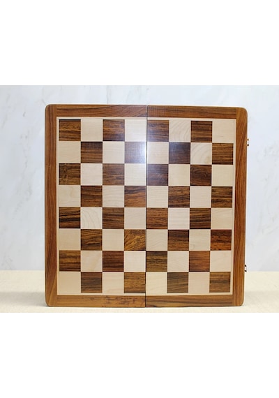 Mıknatıs Taşlı Ahşap Katlanabilir Kutulu Satranç Oyunu 40 Cm