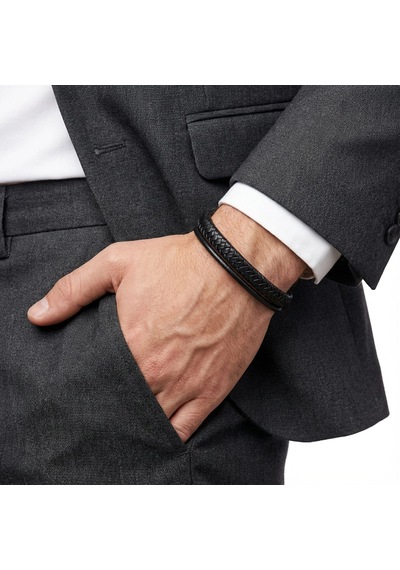 Moncuk Design Siyah Renk Çoklu Deri Erkek Bileklik 33513b5d1 Çok Renkli