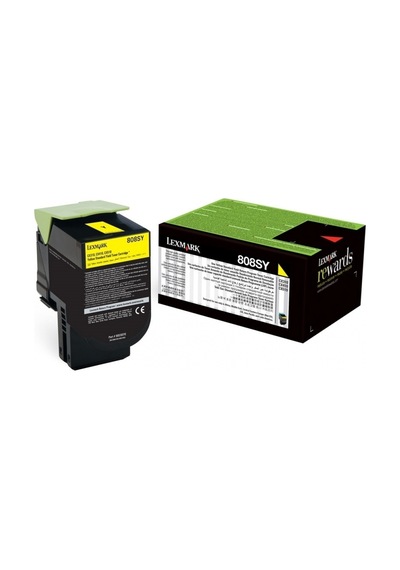 Lexmark Cx410-80C8Sy0 Sarı Toner Yüksek Kapasiteli.Cx410Dte