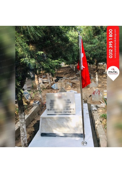 Şehit Bayrak Direği Ayyıldız Dahil 115 Cm Boy Standart