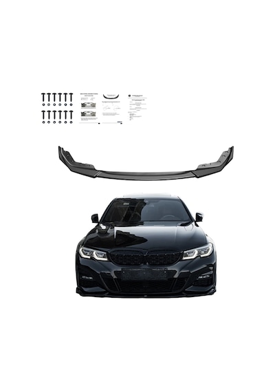 Bmw 3 Serisi G20 2018-2022 Ön Lip Parlak Siyah M Sport Uyumlu Ön Tampon Lipi Body Kit Ön Alt Lip