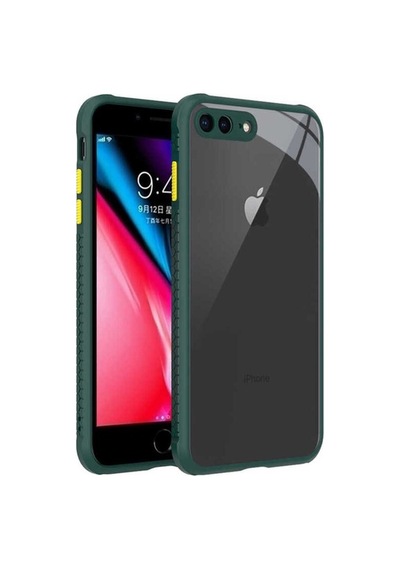 Apple Uyumlu iPhone 7 Plus Kılıf Zore Kaff Kapak Koyu Yeşil