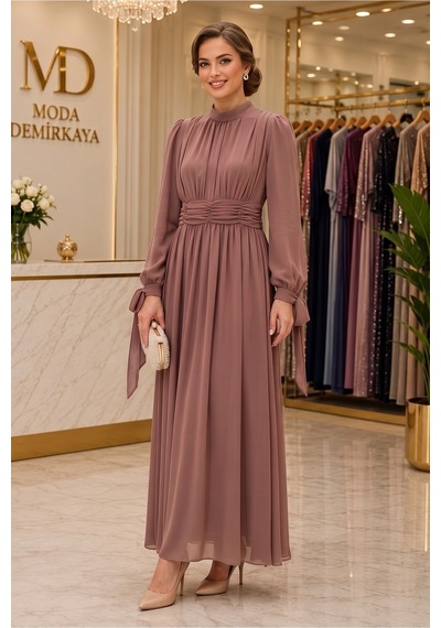 Dorne Moda Lila Büzgülü Ve Pileli Şifon Astarlı Nişan Ve Mezuniyet Elbisesi Kahverengi Kahverengi Dorne Moda Lila Büzgülü Ve Pileli Şifon Astarlı Nişan Ve Mezuniyet Elbisesi Kahverengi Kahverengi