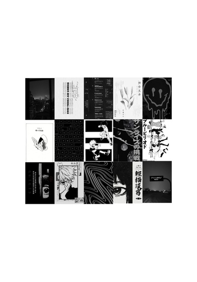 Gotik Grunge Punk Poster Seti 15 Adet A5