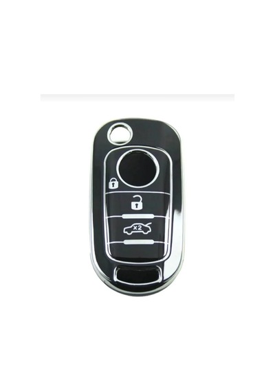 Autohan Keys Egea Anahtar Kılıfı, 3 Buton, Siyah-gümüş, Nano Kaplama Standart