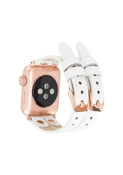 Bouletta Apple Watch Uyumlu Deri Kordon Ely Double Tour F3 Beyaz
