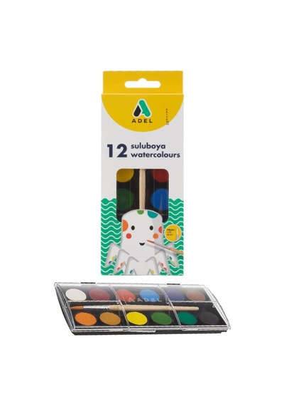 Öğrenci Okul Boyama Seti 4 Lü Adel 12 Renk Pastel Boya Kuru Boya Sulu Boya Keçeli Kalem 12 Li Boya Set Kreş Seti
