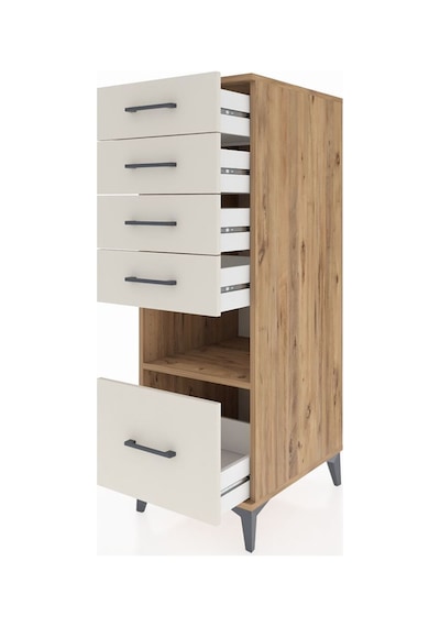 Kronos Dolap Tek Raflı 5 Çekmeceli 44x59x134 Çam-aytaşı Atlas Çam