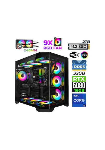 Xaser PEARLX70 i9-14900KF 32 GB 2 TB M.2 NVMe SSD 16 GB RTX5080 Free Dos Masaüstü Oyuncu Bilgisayarı