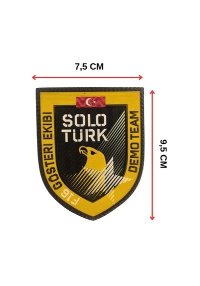 Single Sword Solotürk Gösteri Ekibi Plastik Arma Patch 7,5 X 9,5 Cm, Arkası Cırtlı Diğer