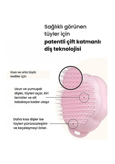 Tangle Teezer Pet Teezer Cat Grooming Brush Kedi Bakım Fırçası Pembe