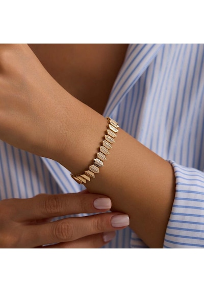 Sembolgold 14 Ayar Piramit Kordon Bileklik 10 Mm 19 Cm T14357 Renkli