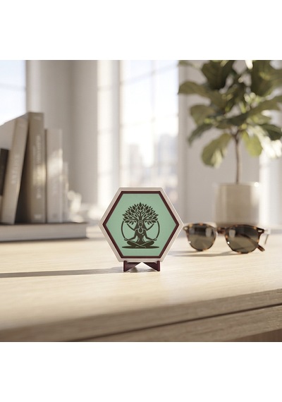 Yoga Ve Zen Ruhunu Yansıtan Hayat Ağacı Masaüstü Süsü Ev Ve Ofisiniz İçin Estetik Ve Huzur Veren Parça 10x10 Cm, Açık Yeşil