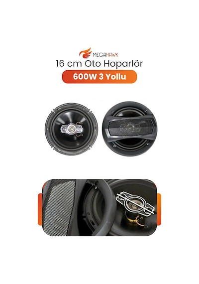 16 Cm Oto Hoparlör 600w 3 Yollu Araç İçi Kapı Hoparlörü Ses Sistemi