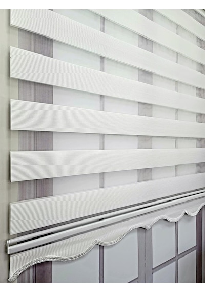 Bbb Mikro Pliseli Stor Zebra Perde Beyaz Mz483