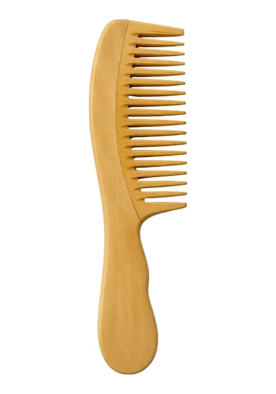 Doğal Geniş Dişli Saplı Şimşir Tarak 23 Cm Model 2 Ultra Pürüzsüz Yüzey