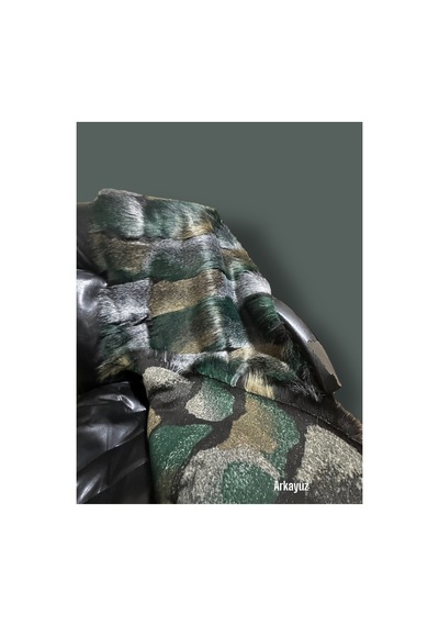 Yeşil Desen Ithal , Peluş Kumaş Yüksek Kalite Gramajlı, 50x150cm, Ev Tekstili Yeşil Yeşil