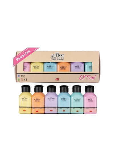 Artdeco Akrilik Boya 6x75ml Pastel Renkler Lv-y-070i-as2 Çok Renkli