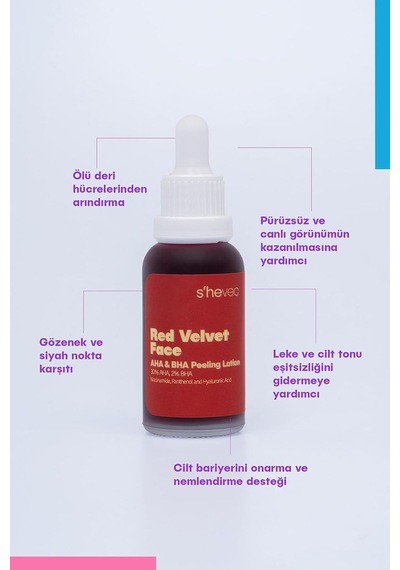 She Vec Red Velvet Face Derin Eksfoliasyon Sağlayan Anti Aging Etkili Peeling Losyon
