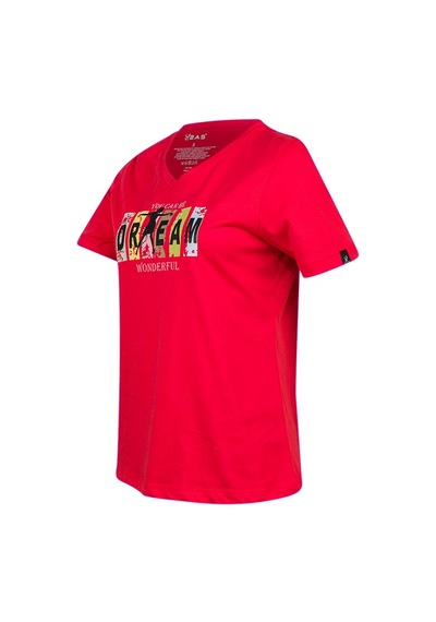 2as Alone Baskılı V Yaka Kadın T-shirt 404 Kırmızı