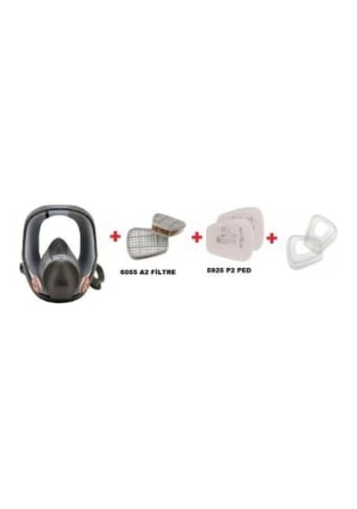 3M  6800 Tam Yüz Gaz Maskesi  + 6059 Abek1 Filtre + 501 Kapak Set