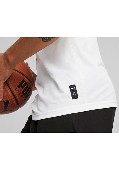 Puma Swished Tee Erkek Basketbol Tişörtü 62480103 Beyaz 62480103