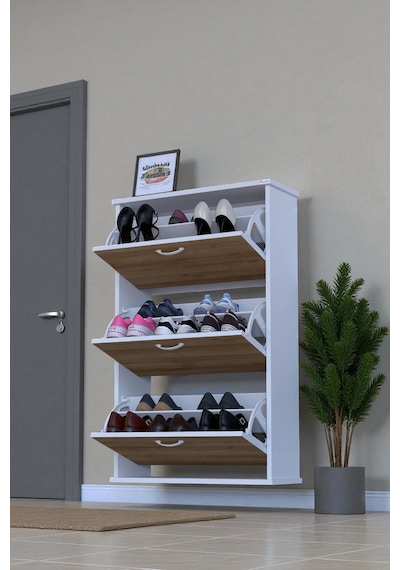 Eliusta Farel 72 Cm Genişlik 3 Kapaklı Ayakkabılık 72x114x26 Cm Meşe Renk Kapı Önü/antre Ayakkabılık Meşe Eliusta Farel 72 Cm Genişlik 3 Kapaklı Ayakkabılık 72x114x26 Cm Meşe Renk Kapı Önü/antre Ayakkabılık Meşe