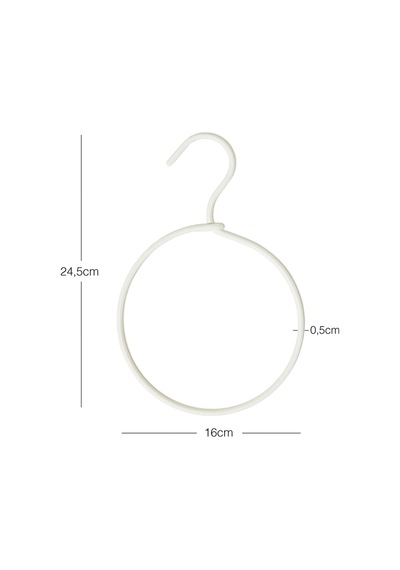 Ocean Home Textile 8'li Yuvarlak Ekru Renk Kumaş Kaplı Metal Aksesuar Askısı 24.5 X 16 X 0.5 Cm