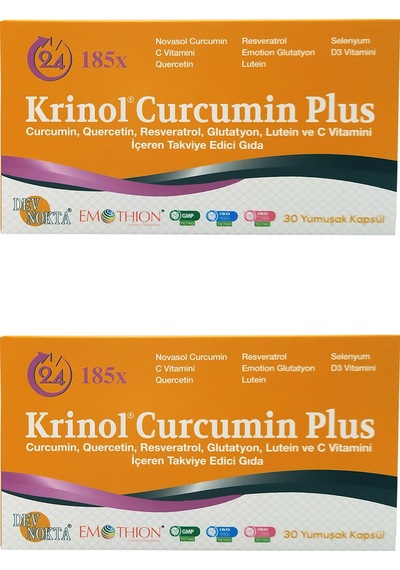 Krinol Curcumin Plus - Quercetin C Vitamini - 30 Kapsül - 2 Kutu