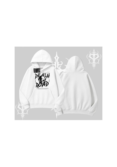 Tarzsokak Kapşonlu Sweatshirt Death Road Memento Mori Street Manifest Beyaz Tarzsokak Kapşonlu Sweatshirt Death Road Memento Mori Street Manifest Beyaz