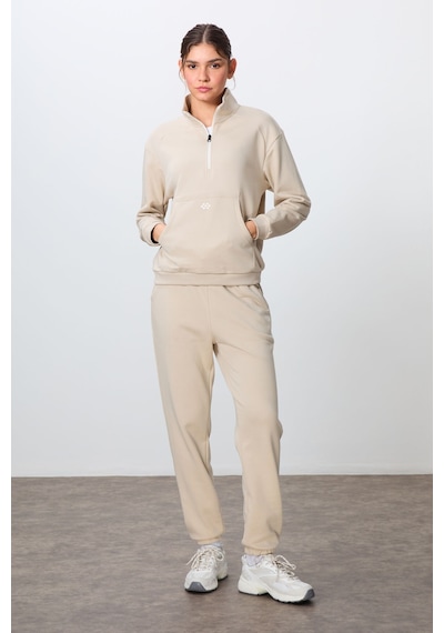 Tommy Life Bej Kompakt Pamuklu Kalın Pürüzsüz Dokulu Dik Yaka Oversize Fit Kadın Eşofman Takım - 95342 Bej Tommy Life Bej Kompakt Pamuklu Kalın Pürüzsüz Dokulu Dik Yaka Oversize Fit Kadın Eşofman Takım - 95342 Bej