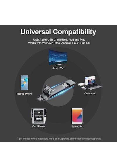 Ssk 128 Gb Usb Type-c Profesyonel Harici Bellek 550 Mb/s Ultra Hızlı Okuma Metal Gövde Çift Giriş 128 GB