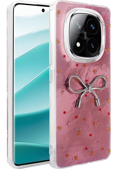 Xiaomi Redmi Note 14 Pro 4g Kılıf Kamera Korumalı Figürlü Zore Ponti Silikon Kapak Açık Pembe