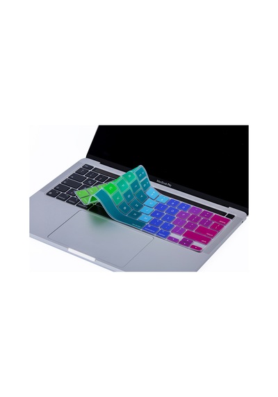 Apple Uyumlu MacBook Pro Touchbar Klavye Koruyucu 13Inc 16Inc Amerikai̇Ngilizce Pembe Yeşil