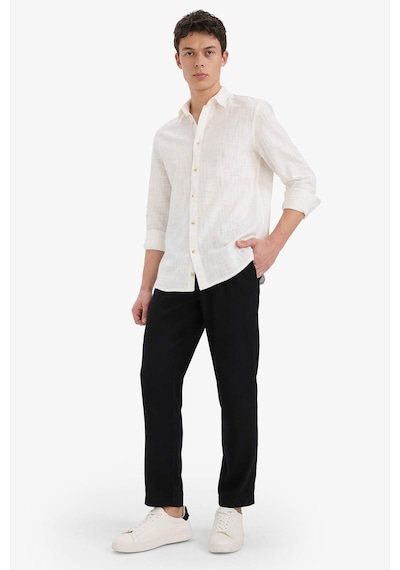 Defacto Relax Fit Kısa Paça Keten Görünümlü Pantolon E4790ax25aubk27 Siyah