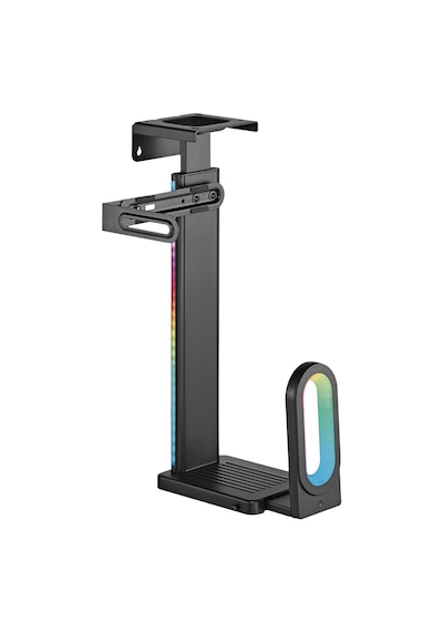 Brateck Rgb Aydınlatmalı Kolay Kurulum Masa Altı-duvar Destekli Siyah Kasa Tutucu Cpb-26r