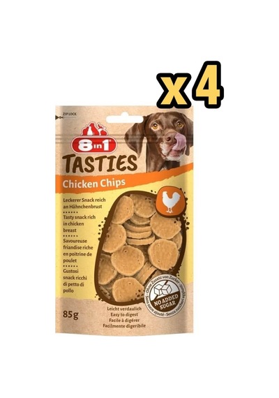 8in1 Tasties Chicken Chips Tavuk Cipsi Köpek Ödülü 4 x 85 G