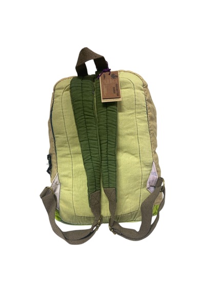 Old Cotton Cargo Kaliteli Tek Bölmeli Vintage Disayn Günlük Gezi Spor Okul Sırt Çantası Patchwork Komor 29x42cm Yeşil