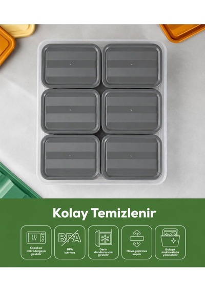 6 Bölmeli Kahvaltılık-buzdolabı Düzenleyici Seti 7 Parça 3,5 Lt + 6x350 Ml Şeffaf Bpa Free Kapaklı Saklama Kabı Organizer Gri 6 Bölmeli Kahvaltılık-buzdolabı Düzenleyici Seti 7 Parça 3,5 Lt + 6x350 Ml Şeffaf Bpa Free Kapaklı Saklama Kabı Organizer Gri