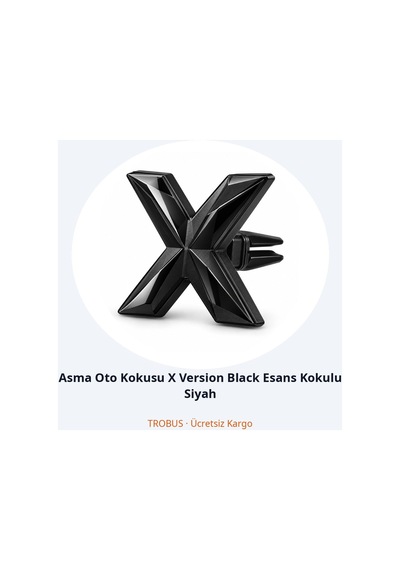 Trobus Asma Oto Kokusu X Version Black Esans Kokulu Siyah