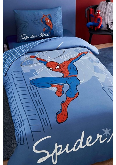 Disney Nevresim Takımı Ranforce Tek Kişilik Gri Spıderman Sense