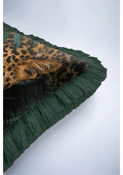 Egzotik Leopar Safari Saçaklı Yastık Kılıfı - Vahşi Orman Kahverengi Yeşil Püsküllü Kırlent Kılıfı Buzlu Sahil Opal Egzotik Leopar Safari Saçaklı Yastık Kılıfı - Vahşi Orman Kahverengi Yeşil Püsküllü Kırlent Kılıfı Buzlu Sahil Opal