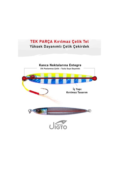 Jig, Zoka, Suni Yem, Glow Uv Metal Jig, 60gr 10cm Jıgto Tide 60