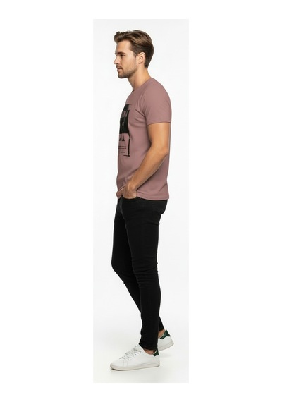 Urban Dynamic Baskılı Erkek Tişört Günlük & Streetwear Stil Çok renkli