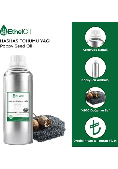 Etheloil Haşhaş Tohumu Sabit Yağı 1 KG