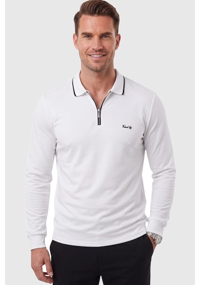 Deepsea Erkek Slim Fit Tüylenmeyen Fermuarlı Polo Yaka Beyaz Sweatshirt Yumuşak Dokulu Sweat 2708517 Deepsea Erkek Slim Fit Tüylenmeyen Fermuarlı Polo Yaka Beyaz Sweatshirt Yumuşak Dokulu Sweat 2708517
