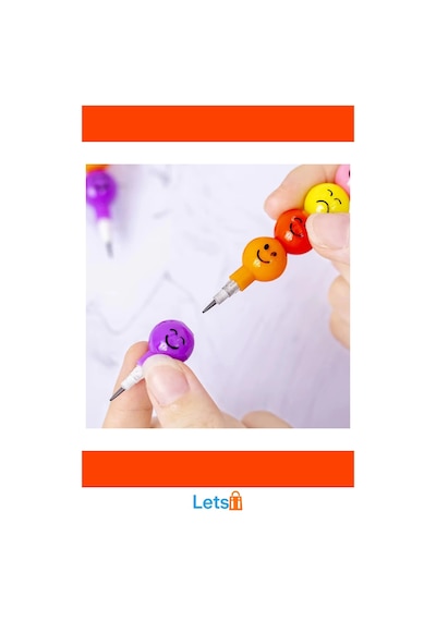 Emojili Renkli Yumurtlayan Kalem 4'lü Set Çok Renkli